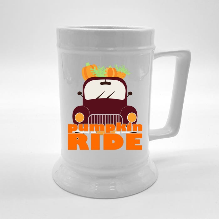 Pumpkin Ride October Fall Front & Back Beer Stein