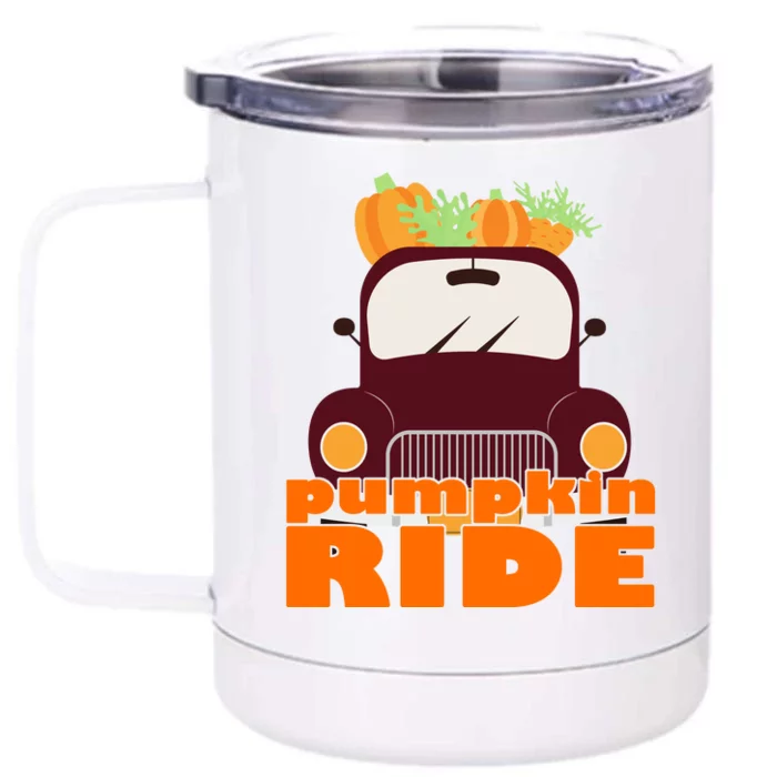 Pumpkin Ride October Fall Front & Back 12oz Stainless Steel Tumbler Cup