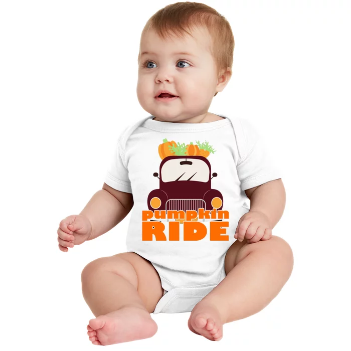 Pumpkin Ride October Fall Baby Bodysuit