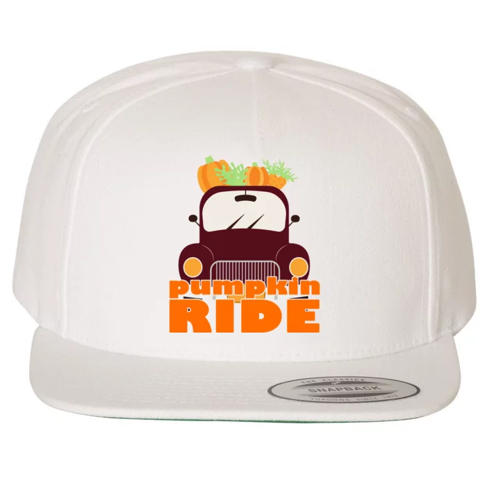 Pumpkin Ride October Fall Wool Snapback Cap