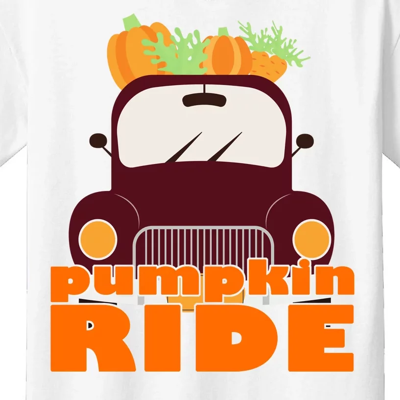 Pumpkin Ride October Fall Kids T-Shirt