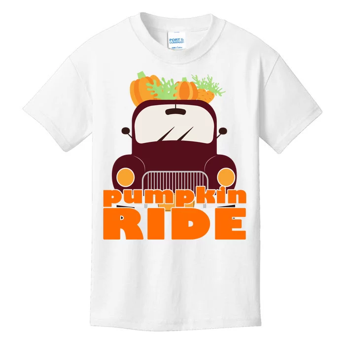 Pumpkin Ride October Fall Kids T-Shirt