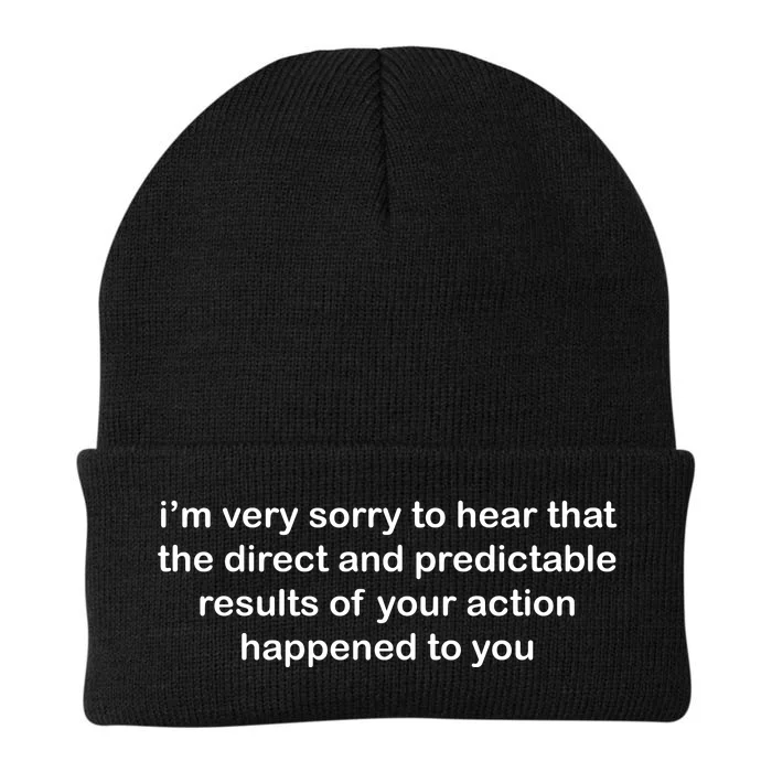 Predictable Results Of Your Actions Funny Jokes Sarcastic Knit Cap Winter Beanie