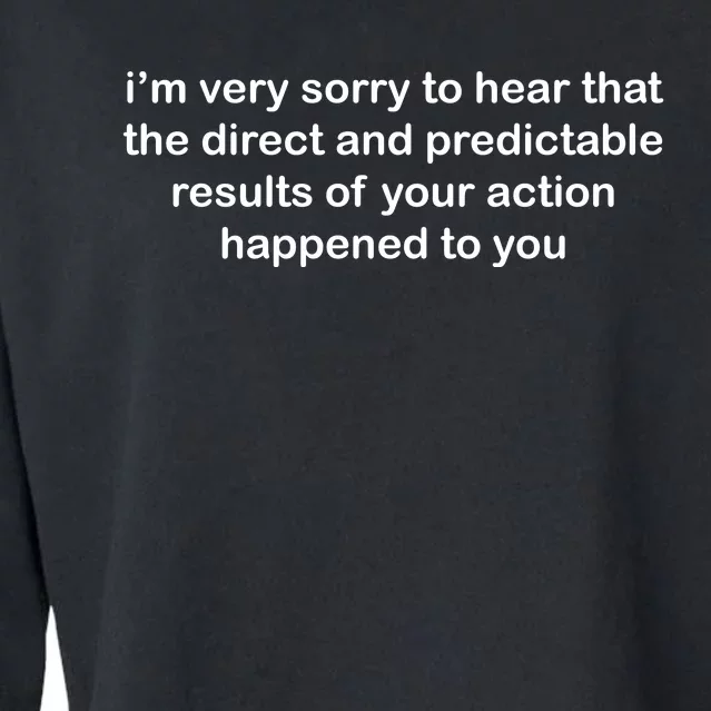 Predictable Results Of Your Actions Funny Jokes Sarcastic Cropped Pullover Crew