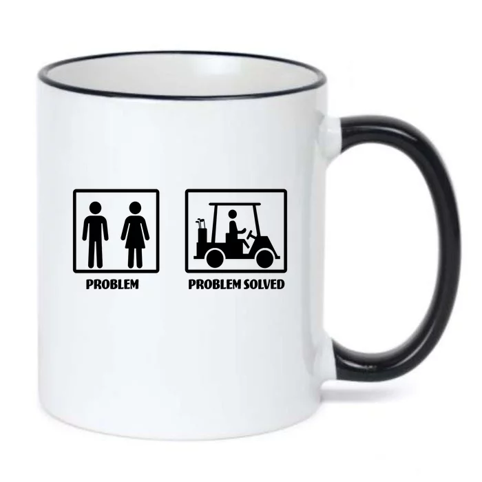 Problem Solved Golf Wife Funny Black Color Changing Mug