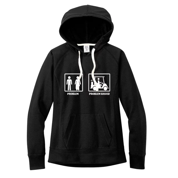 Problem Solved Golf Wife Funny Women's Fleece Hoodie