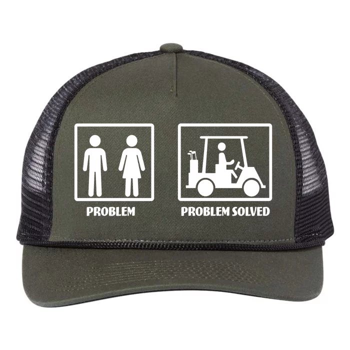 Problem Solved Golf Wife Funny Retro Rope Trucker Hat Cap