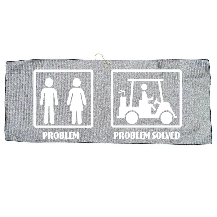 Problem Solved Golf Wife Funny Large Microfiber Waffle Golf Towel