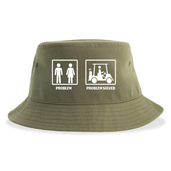 Problem Solved Golf Wife Funny Sustainable Bucket Hat