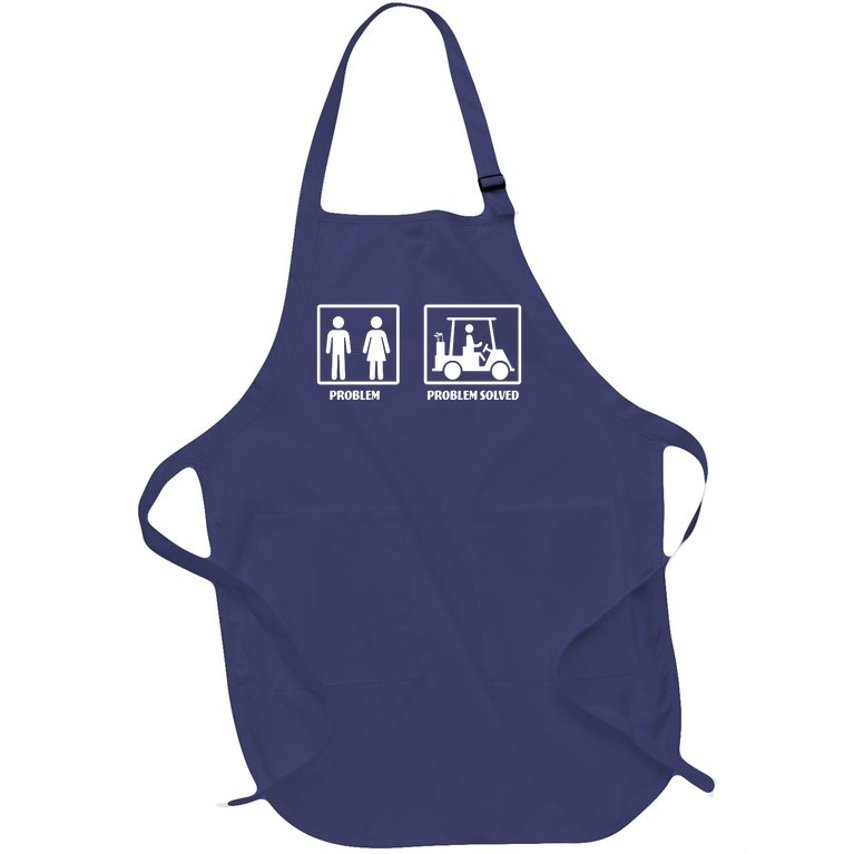 Problem Solved Golf Wife Funny Full-Length Apron With Pockets