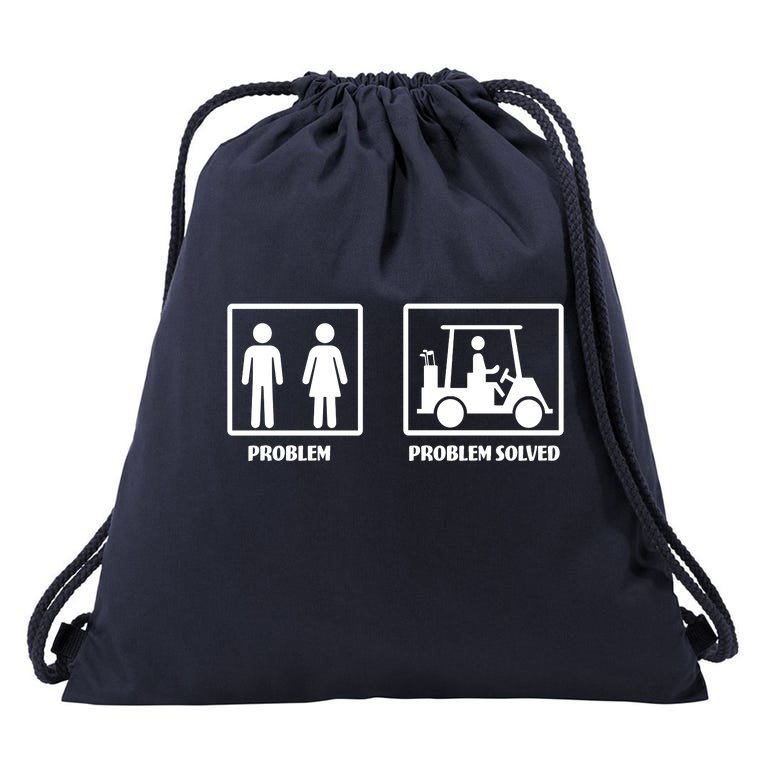 Problem Solved Golf Wife Funny Drawstring Bag