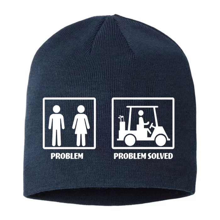 Problem Solved Golf Wife Funny 8 1/2in Sustainable Knit Beanie