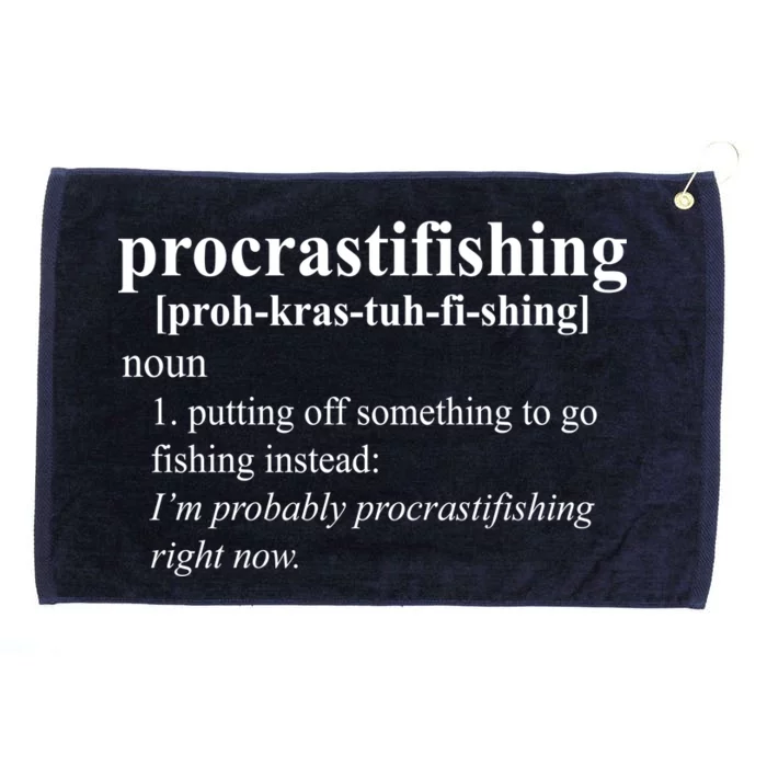 Procrastifishing Definition Grommeted Golf Towel