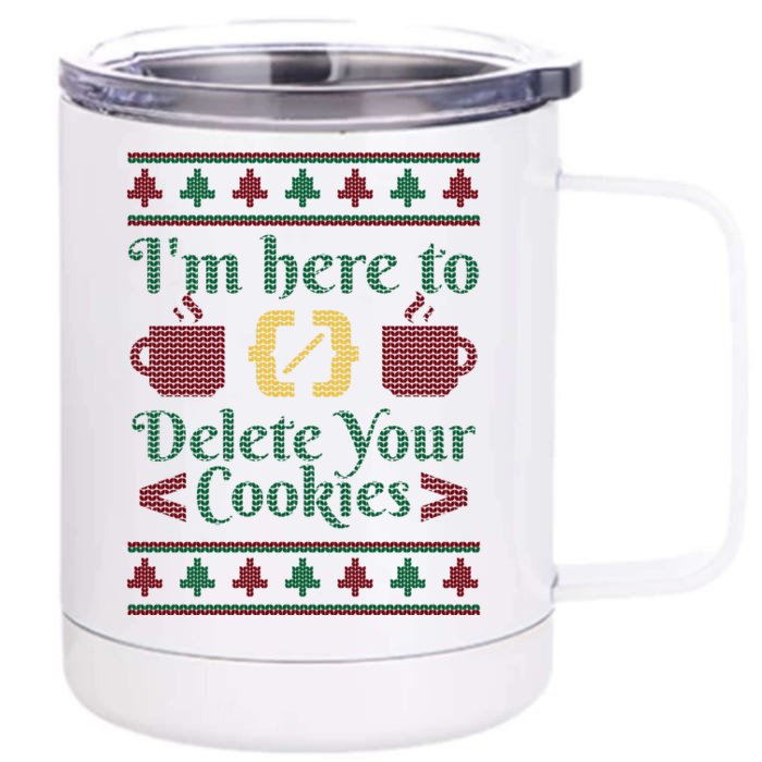 Programmer Ugly Christmas Sweater Front & Back 12oz Stainless Steel Tumbler Cup