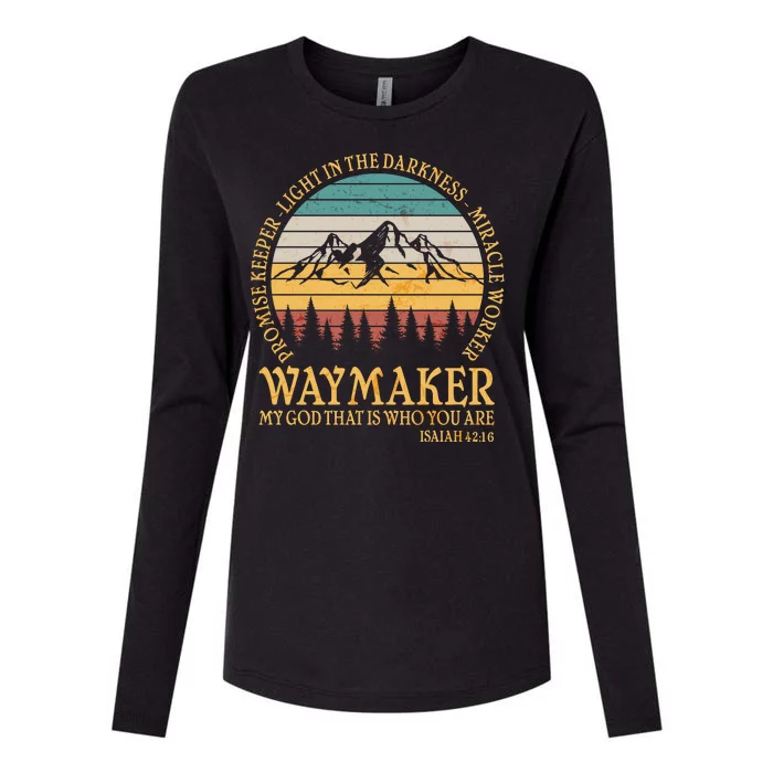 Promise Keeper Waymaker Isaiah Forest Mountains Womens Cotton Relaxed Long Sleeve T-Shirt