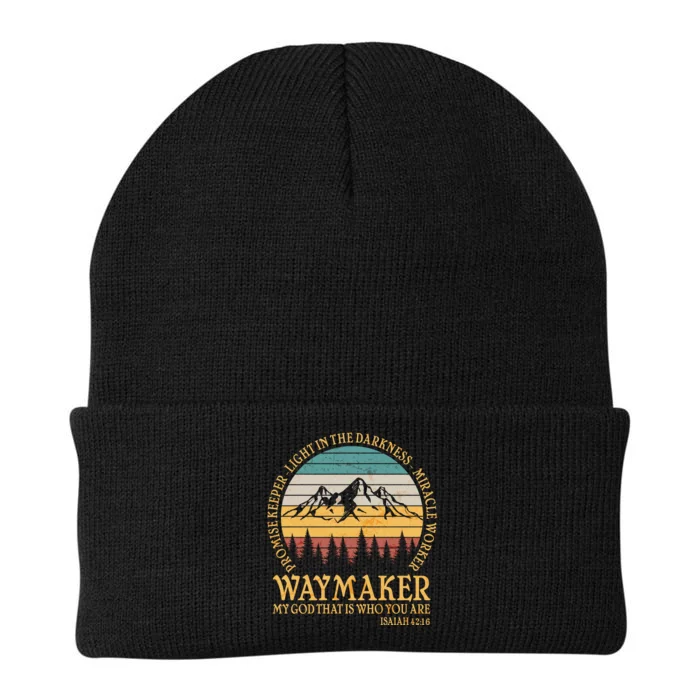 Promise Keeper Waymaker Isaiah Forest Mountains Knit Cap Winter Beanie