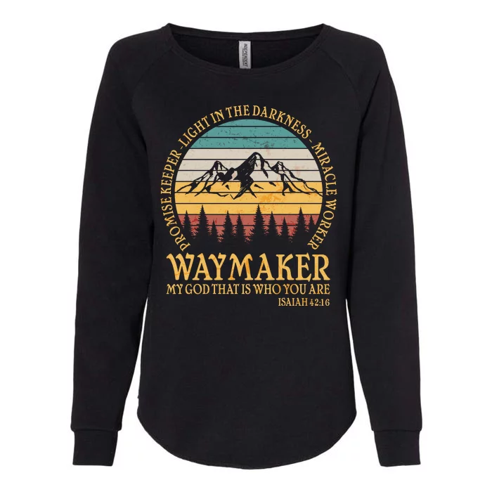 Promise Keeper Waymaker Isaiah Forest Mountains Womens California Wash Sweatshirt