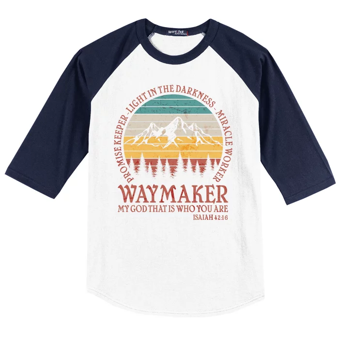 Promise Keeper Waymaker Isaiah Forest Mountains Baseball Sleeve Shirt