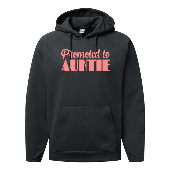 Promoted To Auntie New Baby Niece Nephew Performance Fleece Hoodie