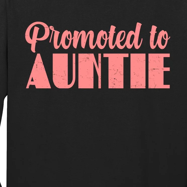 Promoted To Auntie New Baby Niece Nephew Long Sleeve Shirt