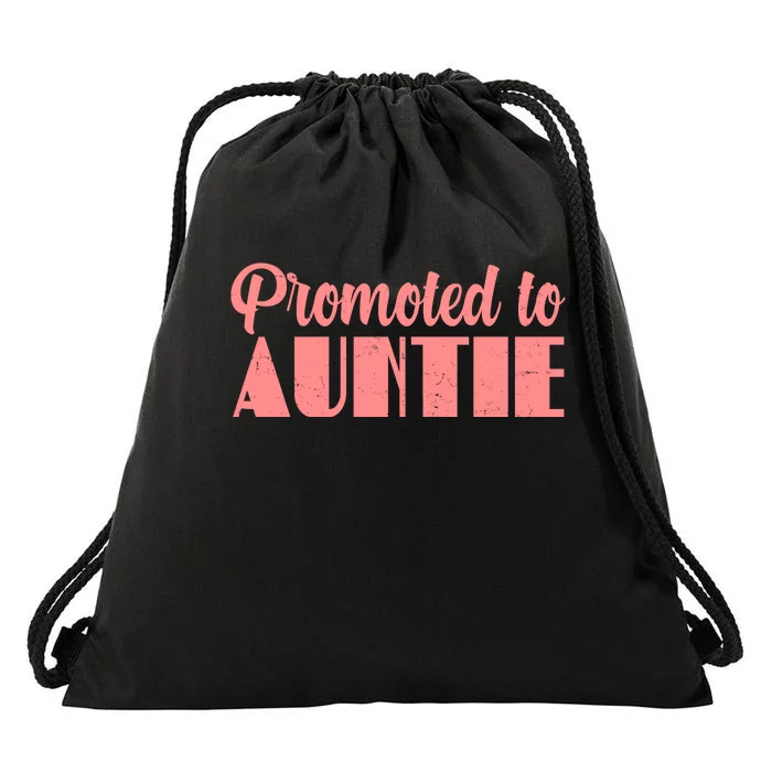 Promoted To Auntie New Baby Niece Nephew Drawstring Bag