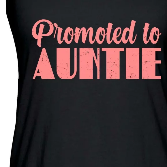 Promoted To Auntie New Baby Niece Nephew Ladies Essential Flowy Tank