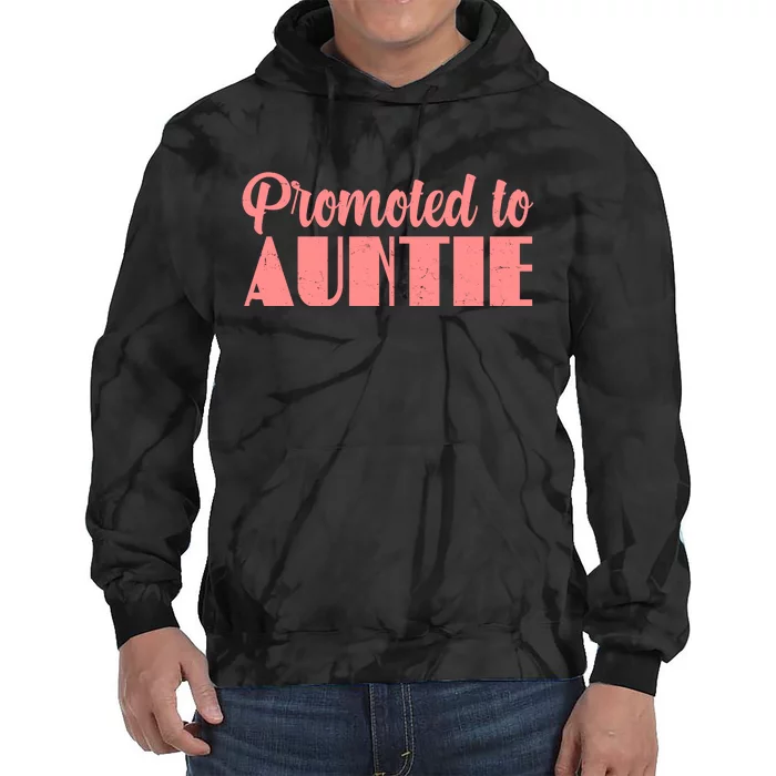 Promoted To Auntie New Baby Niece Nephew Tie Dye Hoodie