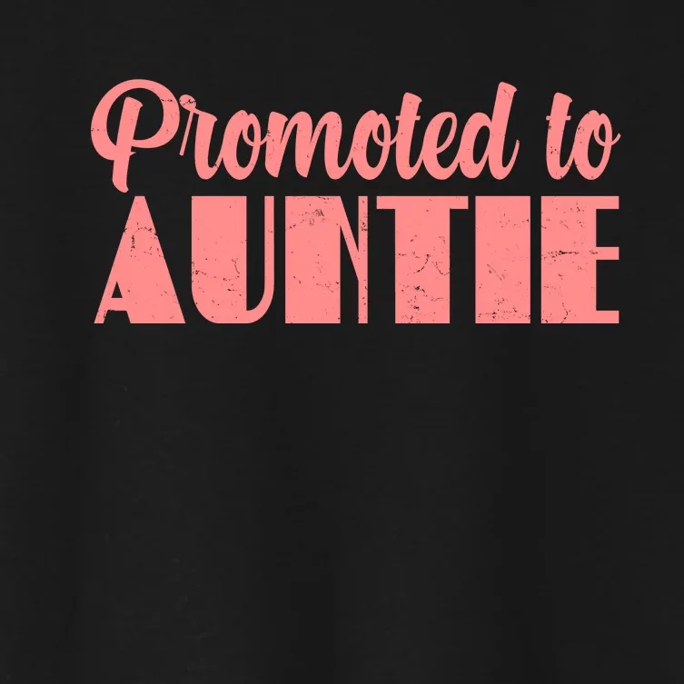 Promoted To Auntie New Baby Niece Nephew Women's Crop Top Tee