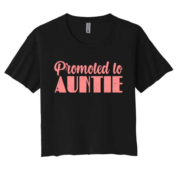 Promoted To Auntie New Baby Niece Nephew Women's Crop Top Tee