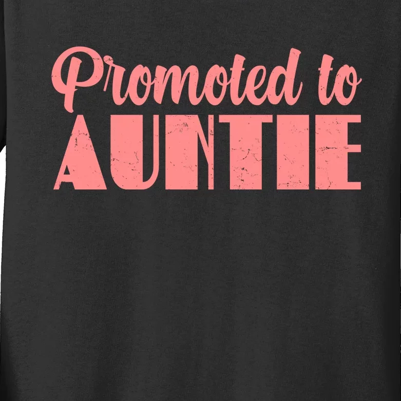 Promoted To Auntie New Baby Niece Nephew Kids Long Sleeve Shirt