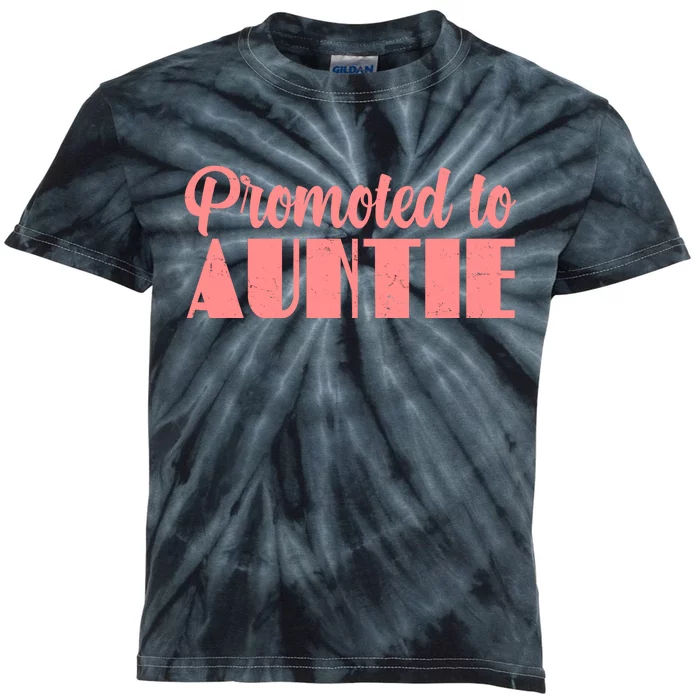 Promoted To Auntie New Baby Niece Nephew Kids Tie-Dye T-Shirt