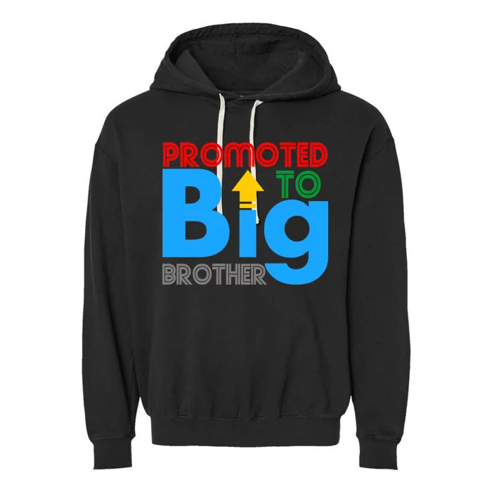 Promoted To Big Brother Colorful Logo Garment-Dyed Fleece Hoodie