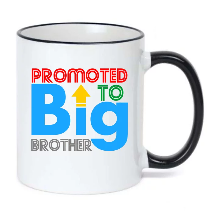 Promoted To Big Brother Colorful Logo Black Color Changing Mug