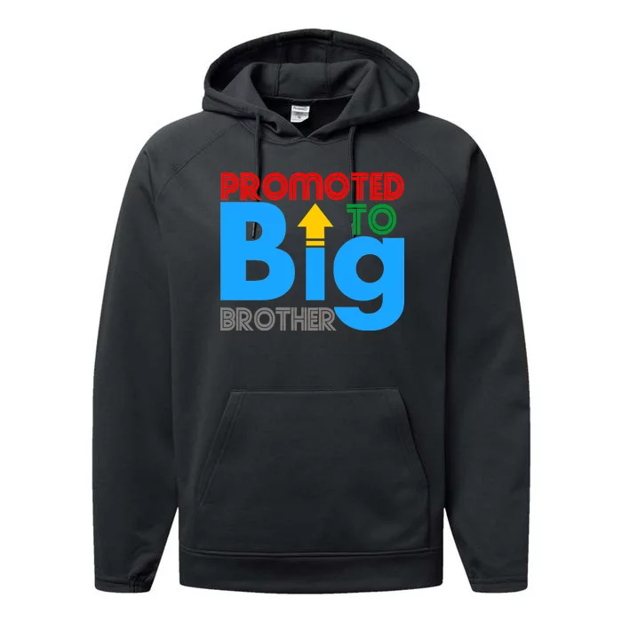 Promoted To Big Brother Colorful Logo Performance Fleece Hoodie