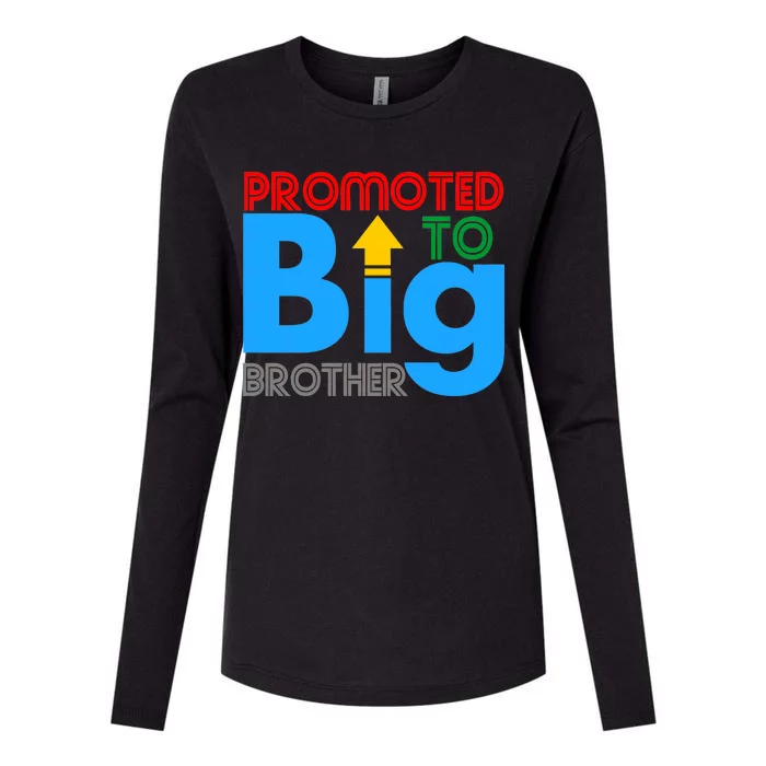 Promoted To Big Brother Colorful Logo Womens Cotton Relaxed Long Sleeve T-Shirt