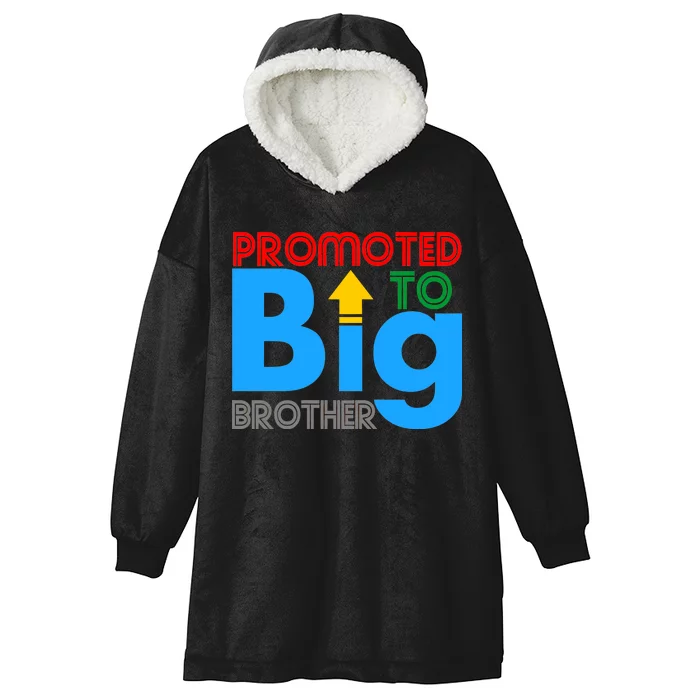 Promoted To Big Brother Colorful Logo Hooded Wearable Blanket