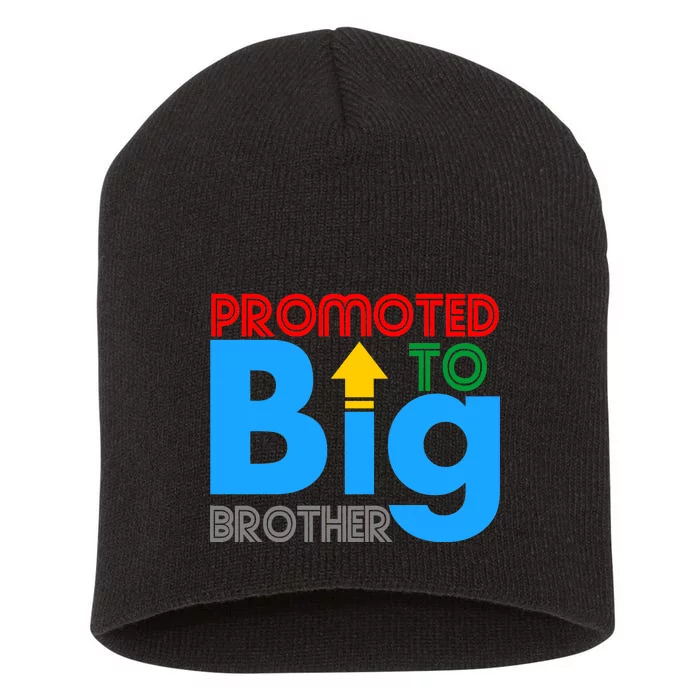 Promoted To Big Brother Colorful Logo Short Acrylic Beanie