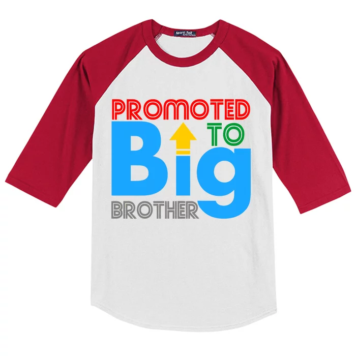 Promoted To Big Brother Colorful Logo Kids Colorblock Raglan Jersey