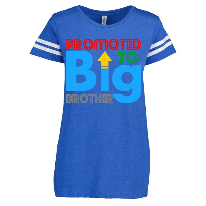 Promoted To Big Brother Colorful Logo Enza Ladies Jersey Football T-Shirt