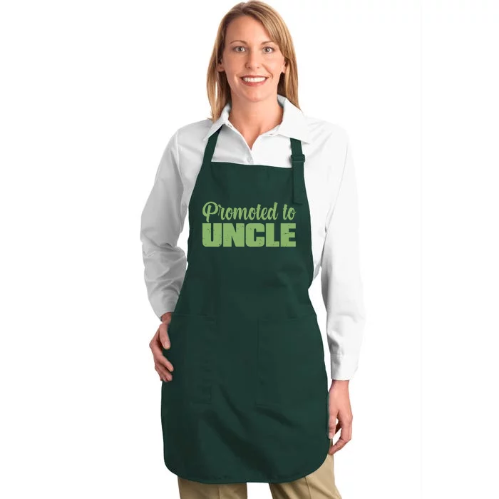 Promoted to Uncle New Baby Niece Nephew Full-Length Apron With Pocket