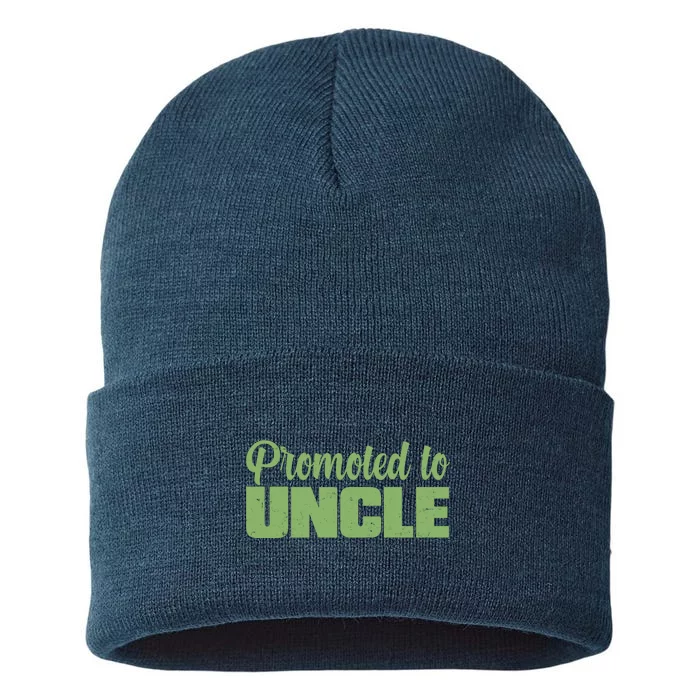 Promoted to Uncle New Baby Niece Nephew Sustainable Knit Beanie