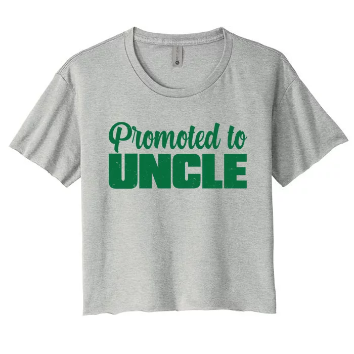 Promoted to Uncle New Baby Niece Nephew Women's Crop Top Tee