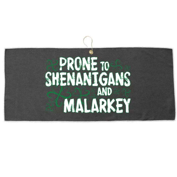 Prone To Shenanigans And Malarkey Large Microfiber Waffle Golf Towel