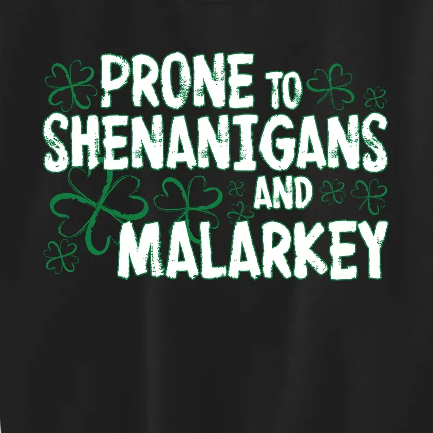 Prone To Shenanigans And Malarkey Kids Sweatshirt