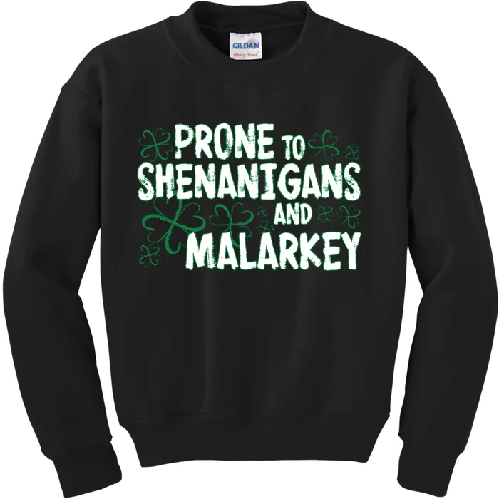 Prone To Shenanigans And Malarkey Kids Sweatshirt