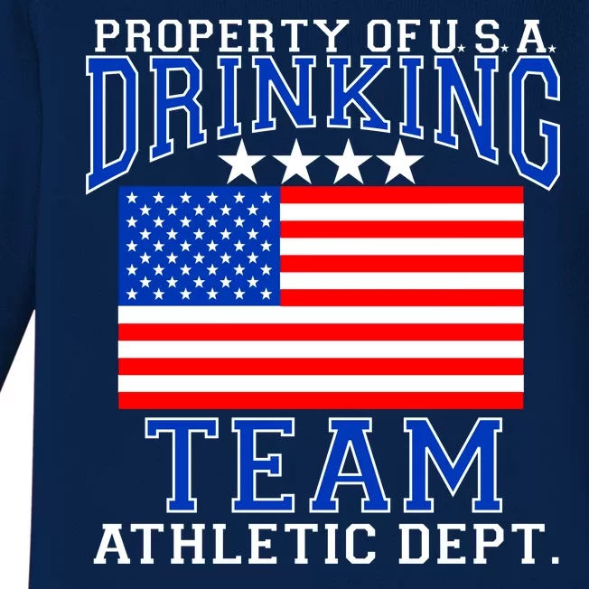 Property of U.S.A. Drinking Team Baby Long Sleeve Bodysuit