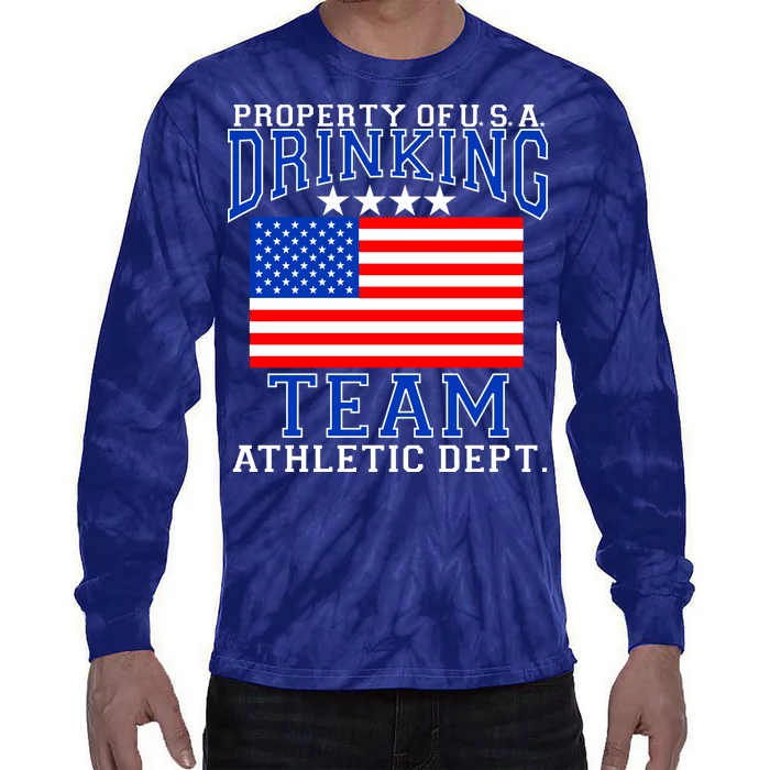 Property of U.S.A. Drinking Team Tie-Dye Long Sleeve Shirt