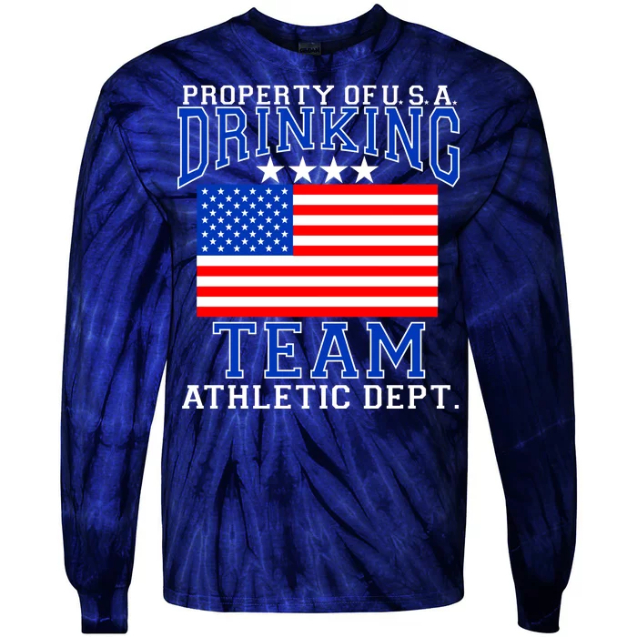 Property of U.S.A. Drinking Team Tie-Dye Long Sleeve Shirt