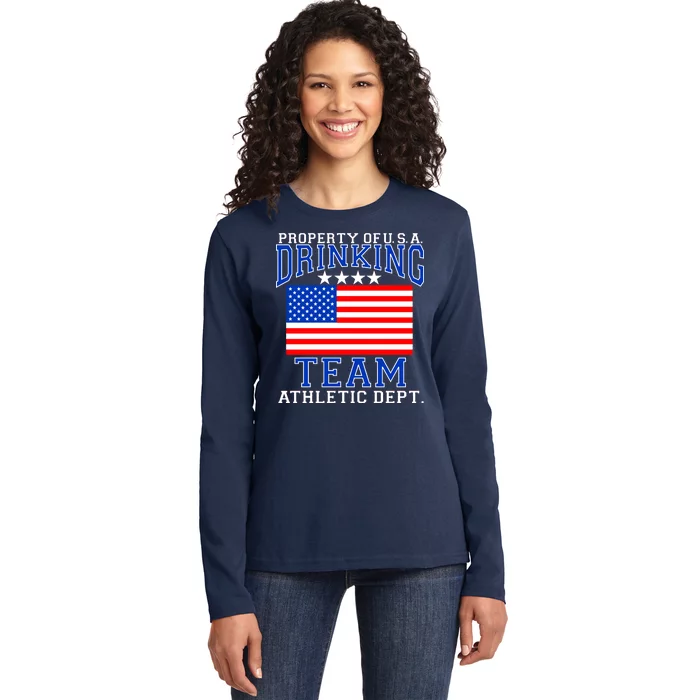 Property of U.S.A. Drinking Team Ladies Long Sleeve Shirt