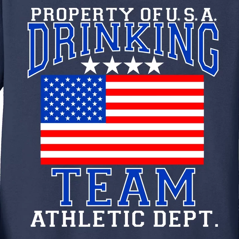 Property of U.S.A. Drinking Team Kids Long Sleeve Shirt